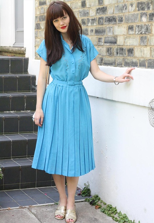 70’s Turquoise Pleated Dress, £28, Bohemianrose Vintage