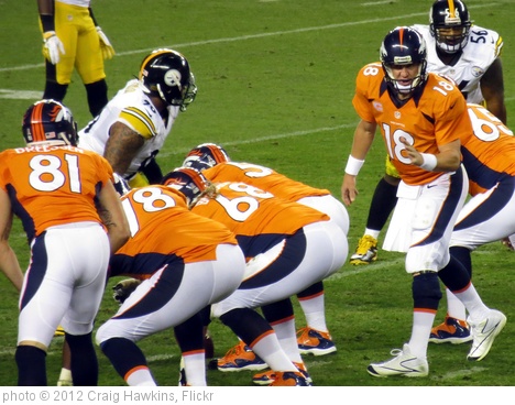 'Manning calling plays, Broncos vs Steelers 2012' photo (c) 2012, Craig Hawkins - license: http://creativecommons.org/licenses/by-nd/2.0/