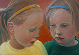 Sanne & Eva - 30 x 40 cm - olieverf op paneel (opdracht)