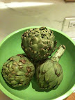 Artichokes should be bright green with tightly packed leaves.