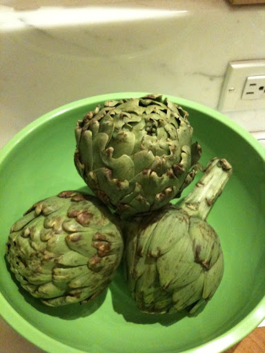 Artichokes should be bright green with tightly packed leaves.