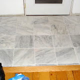 Finished tile work in the sunroom entryway