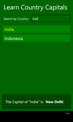 Learn Country Capital app in Windows Phone Store