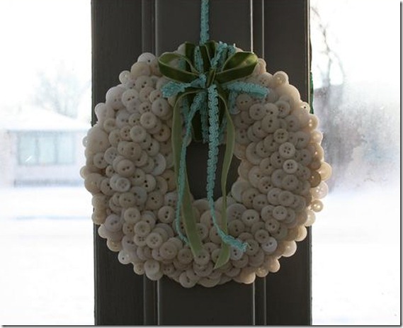 Winter wreath--white button wreath