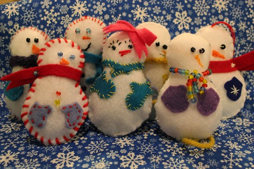 felt snowman ornament