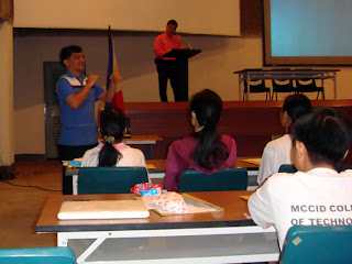 DOTC Rizal Morales gives his inspirational address.