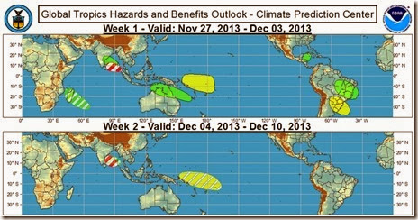 tropical weather outlook 1st half Dec '13