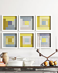 These striking silk-taffeta squares are like a deconstructed quilt. They are also an exploration of color, inspired by the work of Bauhaus designer and 20th-century abstract artist Josef Albers. (marthastewart.com) These striking silk-taffeta squares are like a deconstructed quilt. They are also an exploration of color, inspired by the work of Bauhaus designer and 20th-century abstract artist Josef Albers. (marthastewart.com)