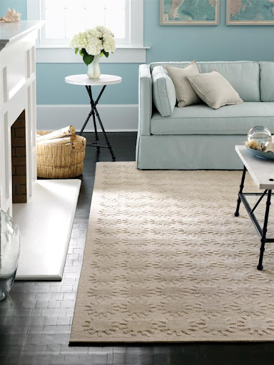 This soft sunburst pattern begs to be walked on barefoot. I love the idea of putting a lighter rug on a dark tiled floor. This soft sunburst pattern begs to be walked on barefoot. I love the idea of putting a lighter rug on a dark tiled floor.
