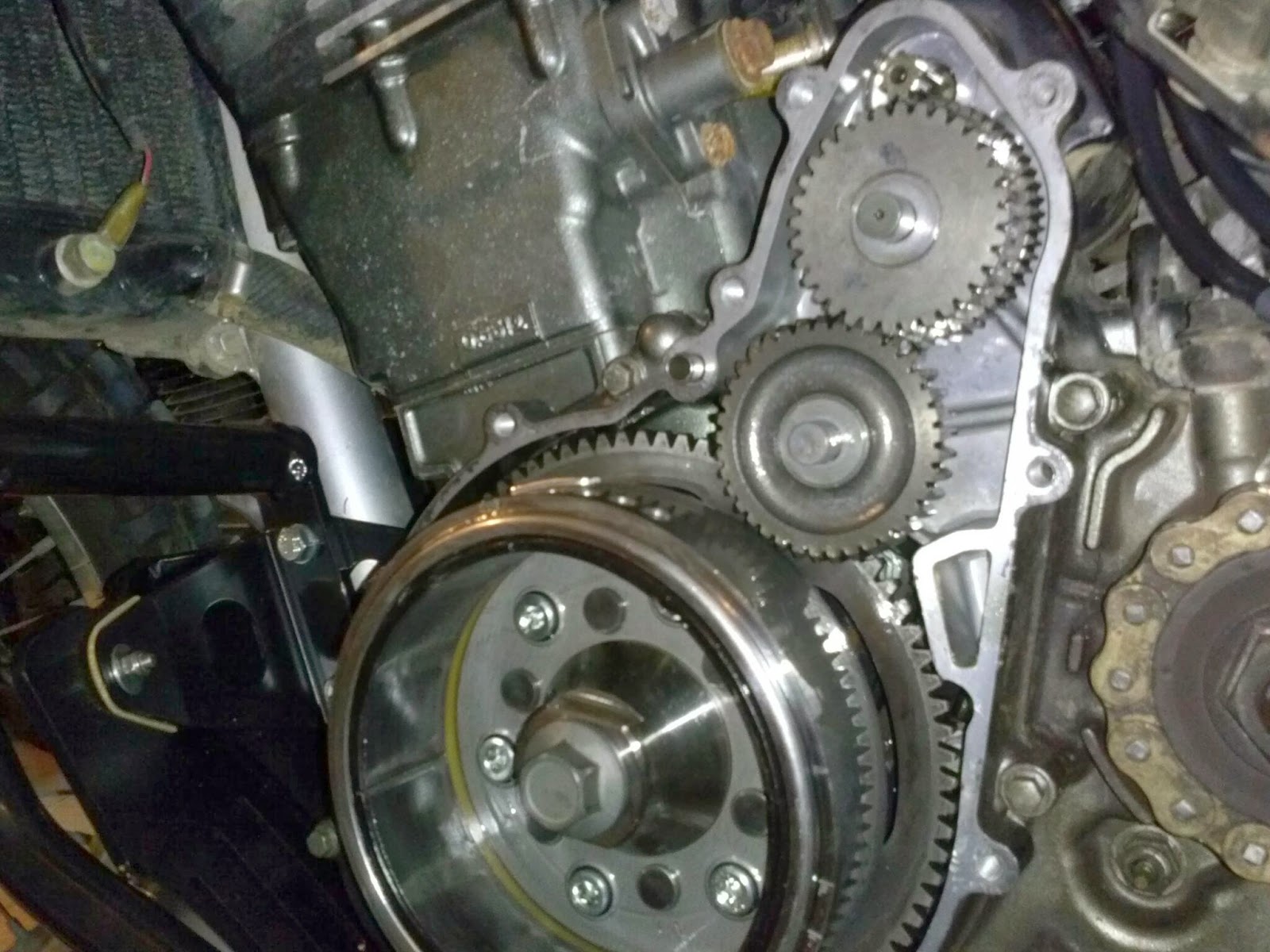 Geoff's KLR650 project Reinstalled the rotor and stator cover