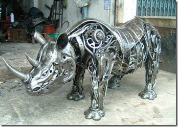 rhino-rhinoceros-figure-statue-replica-scrap-metal-art-for-sale