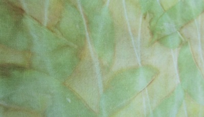 ECO PRINT Birnenblätter auf Seide Detail