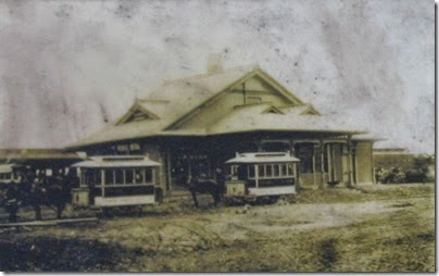IMG_4245 Salem Street Railway Horsecars #2 & #3 in front of the new Railroad Depot in Salem, Oregon in 1889