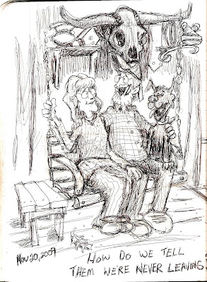 A guest at Line Camp Cabin was a cartoonist.