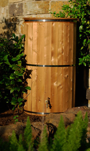Made of FSC-certified Canadian Spruce, this beaut holds about 67 gallons and has a solid brass tap.