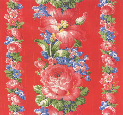 Here is a post-revolutionary machine printed cloth in a popular pattern from the mid-twentieth Century. Here is a post-revolutionary machine printed cloth in a popular pattern from the mid-twentieth Century.
