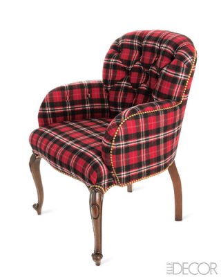Indian Cove Lodge armchair photographed in Elle Decor.