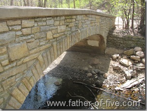 Why take a bridge when you can rock hop accross the creek?  