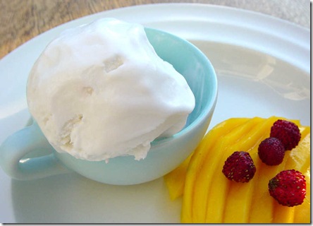 Coconut Sorbet with Mango Coconut Sorbet with Mango