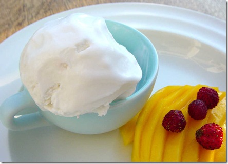 Coconut Sorbet with Mango