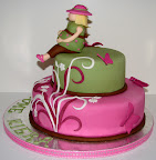 Flowers & butterflies themed shower cake