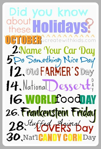 Crazy Holidays October