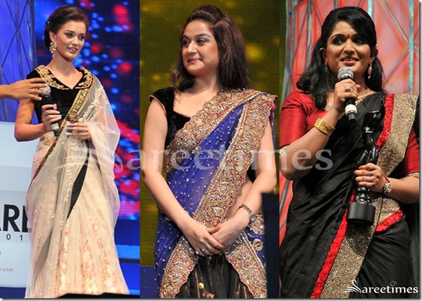 Amy_Jackson_Sonia_Agarwal_Kavya_Madhavan_Saree