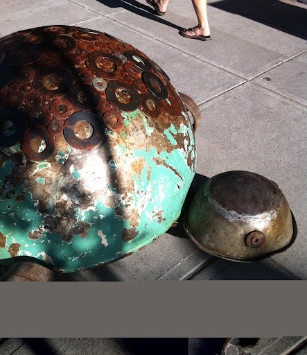 ...And a giant metal turtle!