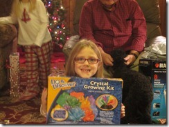 Emma with her crystal growing kit