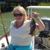 Cindy fishing.