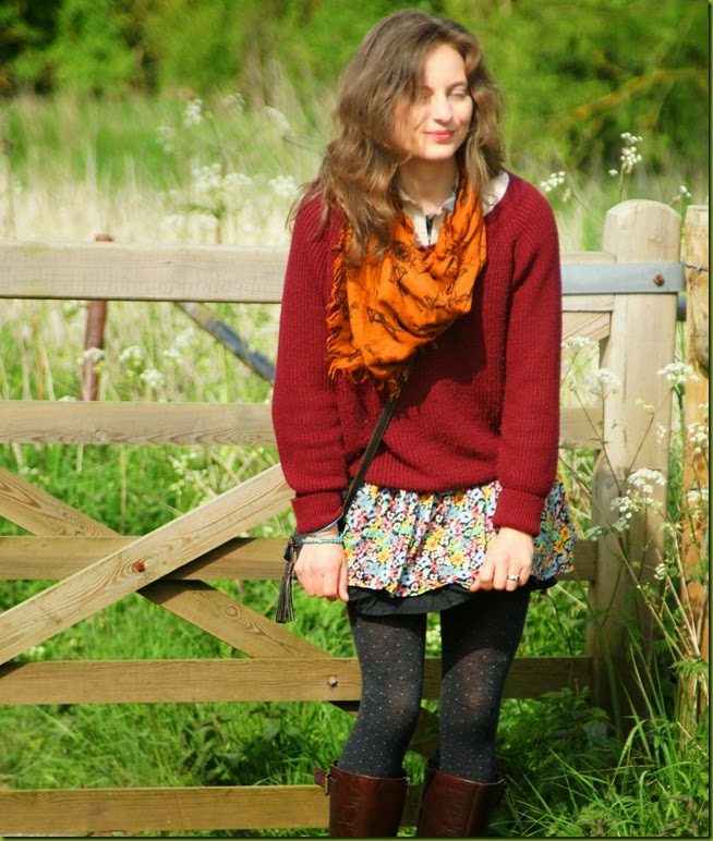 jumper and skirt combination