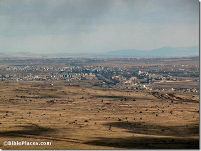 Syrian city northeast of Quneitra from Mount Bental, tb121802203
