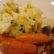 Creamy Baked Polenta With Herbs and Green Onions