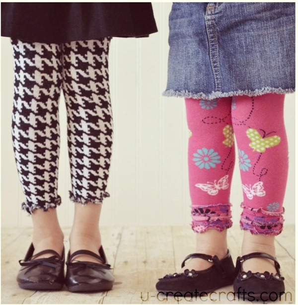 Tights into Leggings Tutorial at u-createcrafts.com