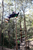 Amy using the pulley