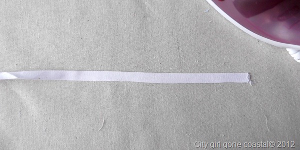 cotton tape pressed in half