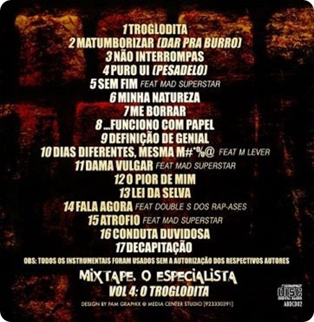 Abdiel - Mixtape 'O Especialista Vol.4 - O Troglodita' [Capa - Back]