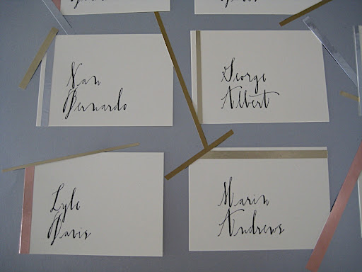 Diva from LINEA CARTA calligraphed our escort cards.