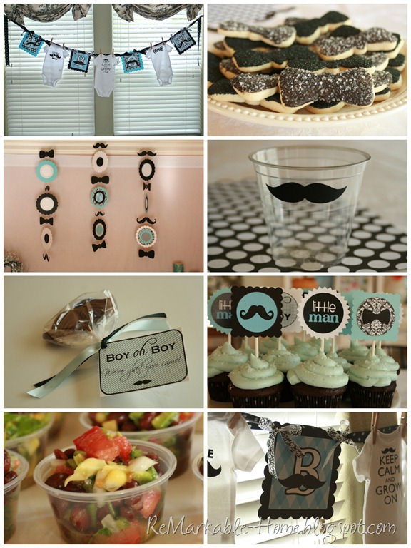 Little Man Mustache Shower @ ReMarkable-Home.blogspot.com. Little Man Mustache Shower @ ReMarkable-Home.blogspot.com.