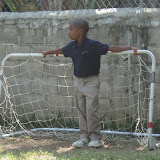 Gustavo proctecting the goal from the 2nd grade class.
