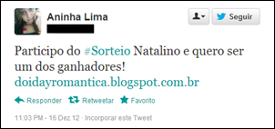 Aninha tuitou corretamente Aninha tuitou corretamente