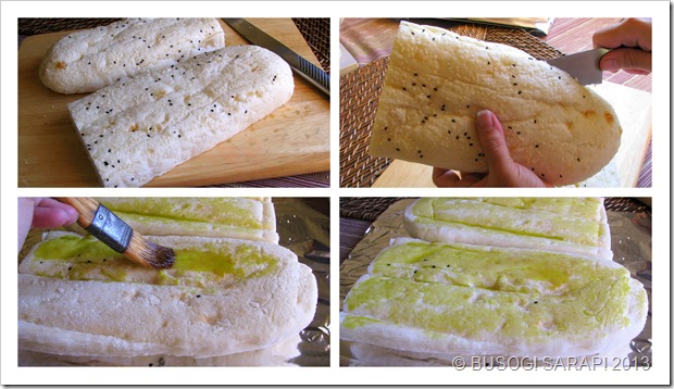 TOASTED TURKISH BREAD WITH SPINACH, FETA & MELTED CHEESE STEP9-12&copy; BUSOG! SARAP! 2013