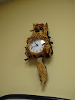 I've always liked this clock with the wagging tail.  It's a good distraction.