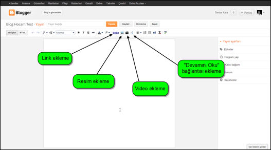 Blogger Yazı Editörü