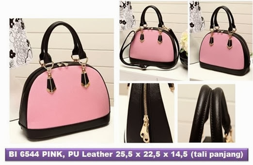 BI 6544 Pink (211.000) - PU leather, 25.5 x 22.5 x 14.5 ada tali panjang