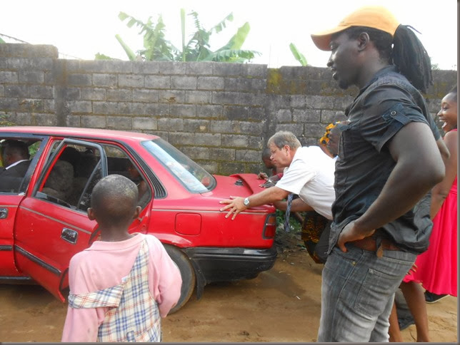 Pushing stuck vehicle