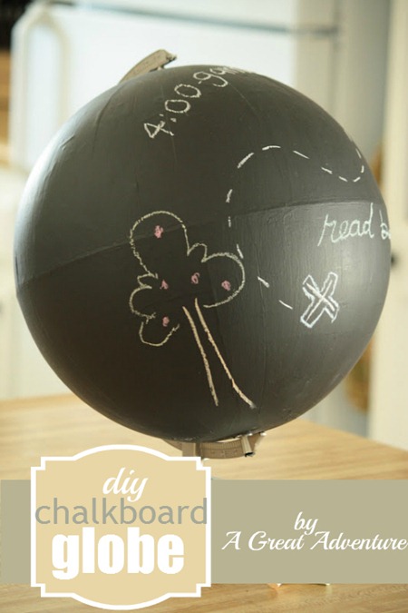 DIY Chalkboard Globe by A Great Adventure