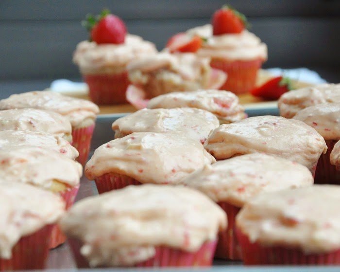 Sprinkles Strawberry Cupcakes with Strawberry Frosting