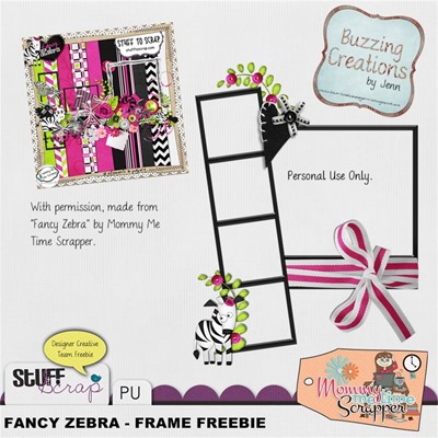 Mommy Me Time Scrapper - Fanzy Zebra - Frame Freebie Preview