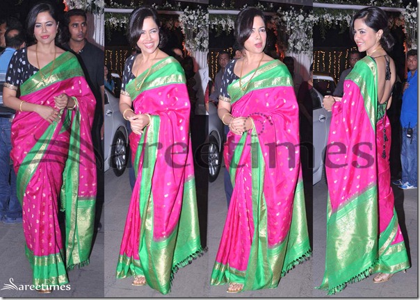 Sameera_Reddy_Pink_Silk_Saree